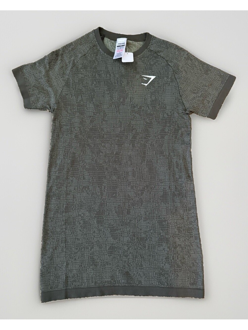 NEW Gymshark Men Geo Seamless Green T-Shirt XS Slim Fit Lightweight Workout NWOT